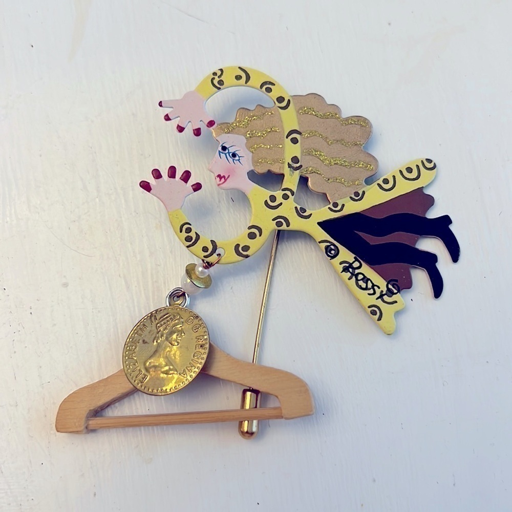 Fanciful Flights Lapel Hat Stick Pin by Karen Rossi Shopper Hanger Coin